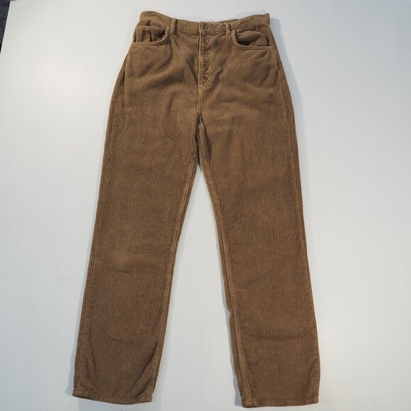 Reformation Corduroy Pants Womens 29 Tan Cynthia High Rise Button Fly Academia - Picture 12 of 12